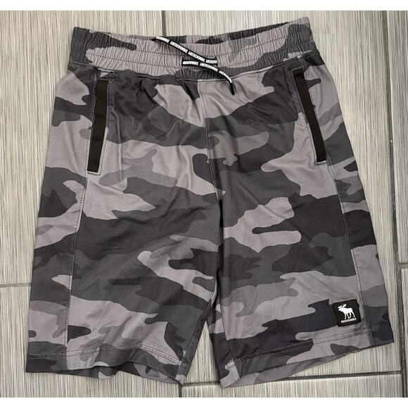Abercrombie Boys Gray Camo Soft Pull On Shorts Size 11/12 Stretch Drawstring - Picture 1 of 6